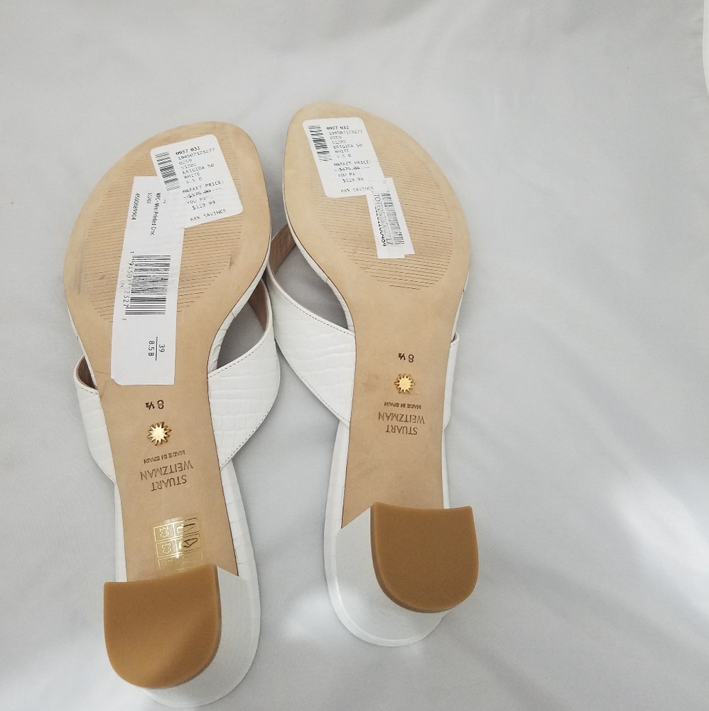 Stuart weitzman brigida croc heel white 8.5 39 - Picture 3 of 3